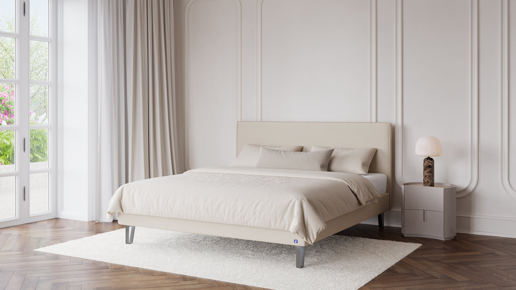 Polsterbett von Bruno – in Beige